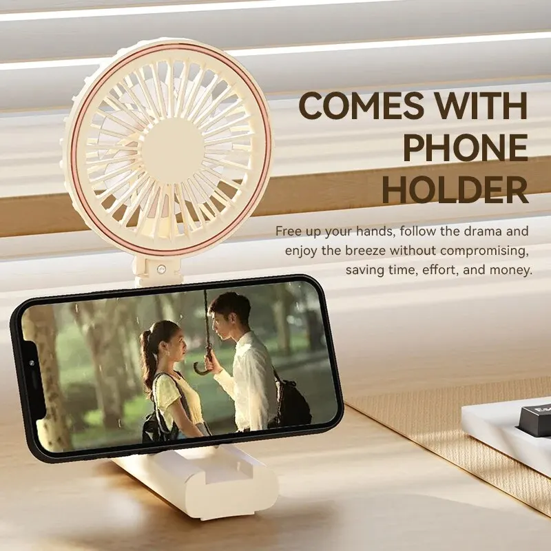 New Neck Digital Display Handheld Student Outdoor Portable USB Charging Fan Desktop Aromatreatment Small Fan