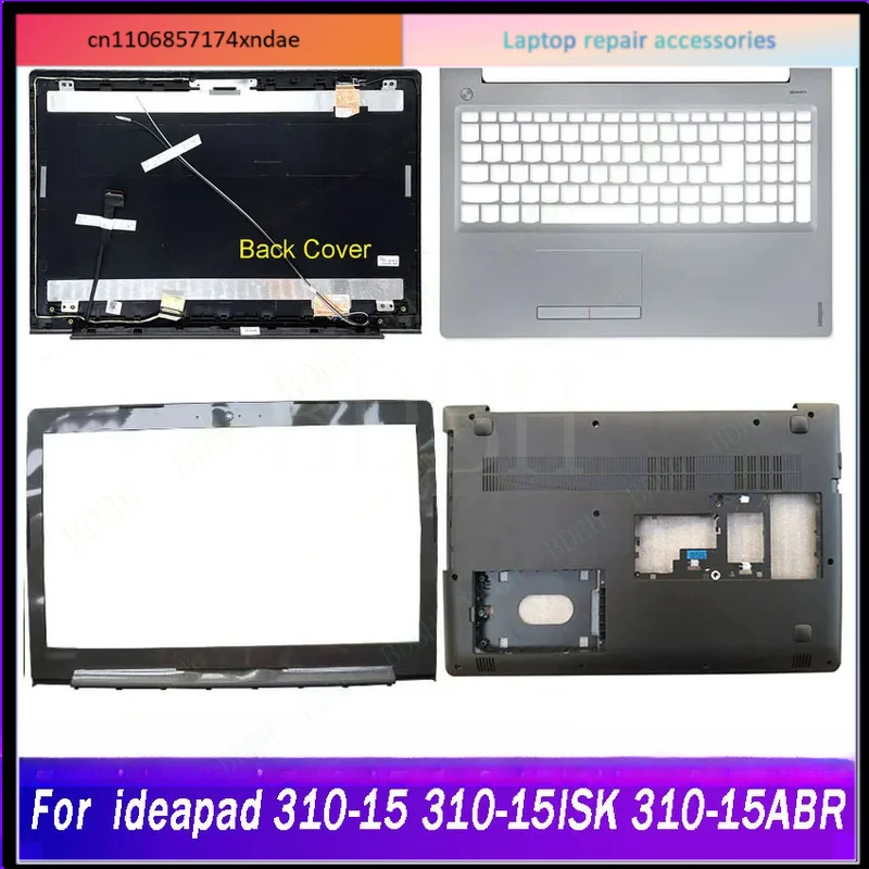 Laptop LCD Back Cover/Front Bezel/Palmrest/Bottom Case For ideapad 310-15 310-15IKB 310-15ISK 310-15ABR Black Silver Hinges