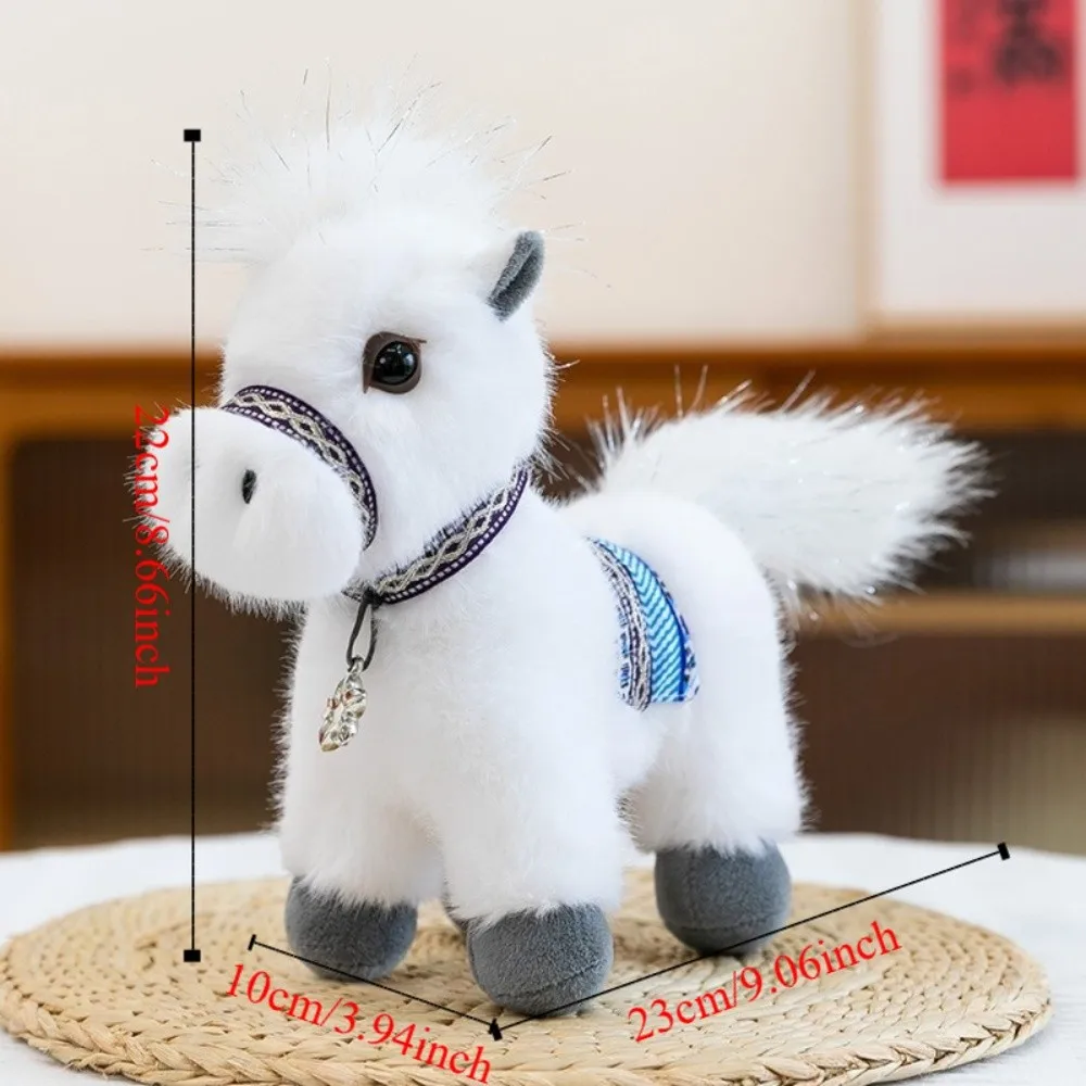 لينة السنة الجديدة التميمة الكرتون الدائمة الحصان تفاصيل نابضة بالحياة أفخم دمية مريحة محشوة طويلة ماني محاكاة احباط هدايا عيد الميلاد