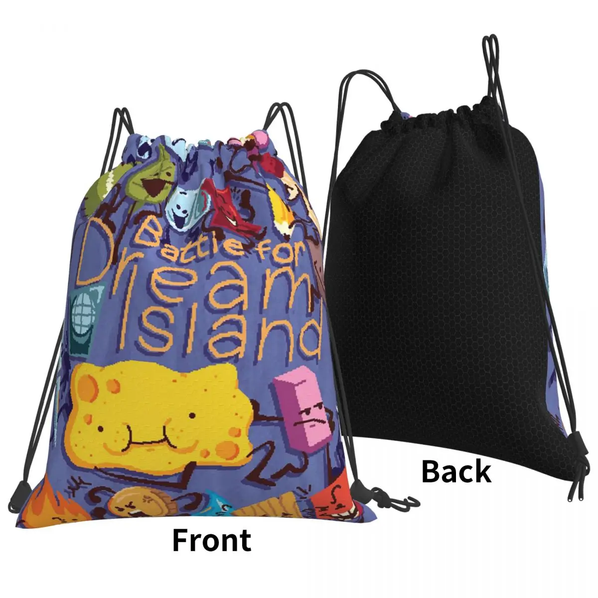 BFDI Quattro zaini BFB Borse casual con coulisse Scarpe Borsa Borse per libri per uomo donna studenti