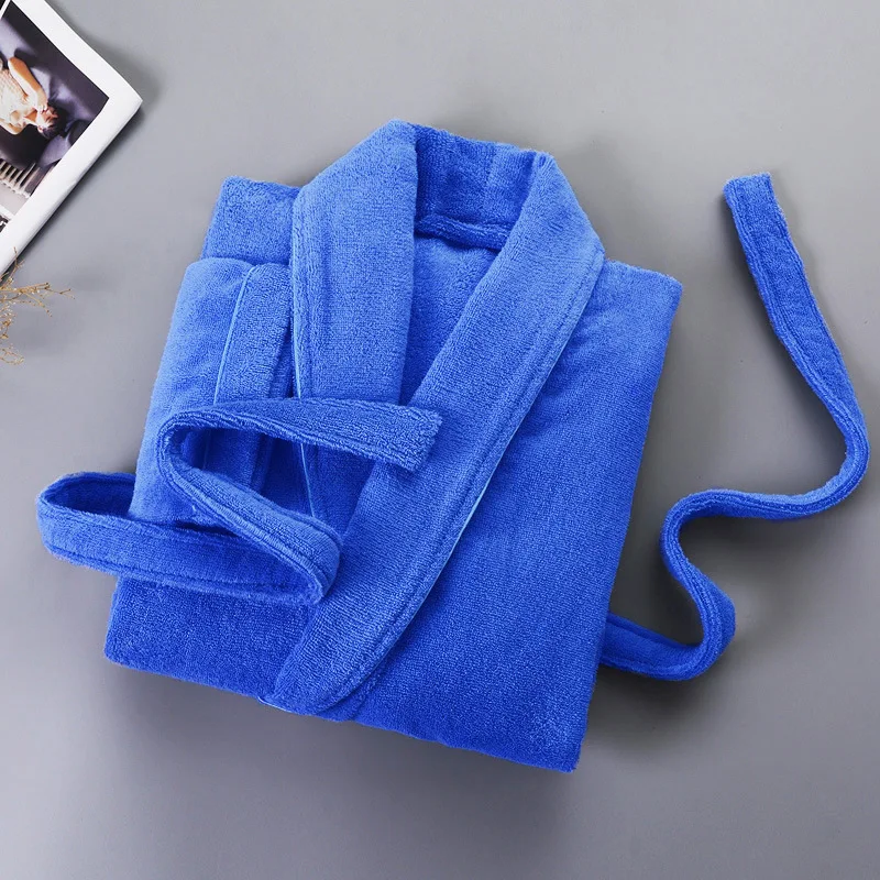 100% Cotton Toweling Terry Robe Lovers Soft Bath Robe Men And Women Nightrobe Sleepwear Male Casual Home Bathrobe Hotel Robe
