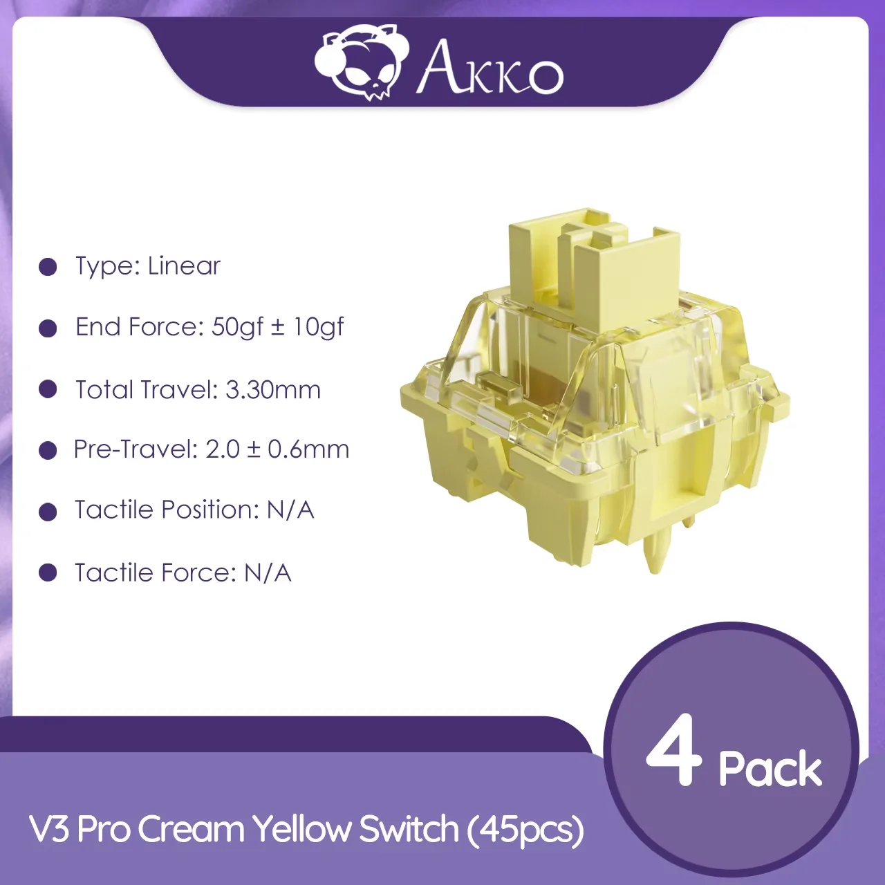 Akko V3 Pro Cream Yellow Linear Switch 50gf