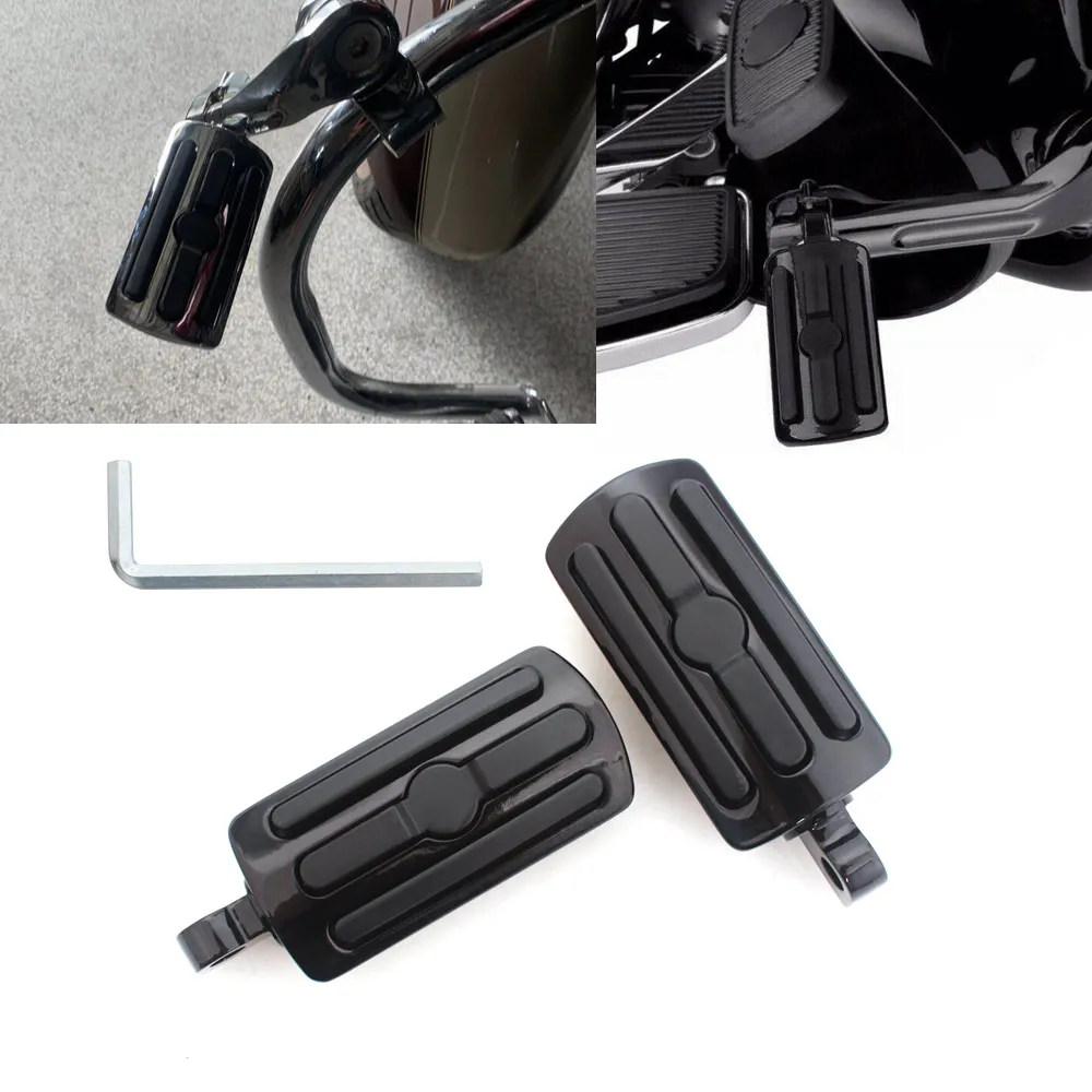 

2PCS Highway Footpegs Male Mount Foot Rests Black Motorcycle Fit For Harley Sportster XL 1200 883 Custom Touring Road Glide Dyna