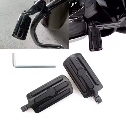 2PCS Highway Footpegs Male Mount Foot Rests Black Motorcycle Fit For Harley Sportster XL 1200 883 Custom Touring Road Glide Dyna
