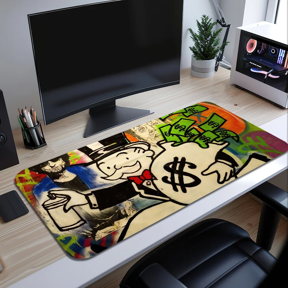 Cartoon Money Funny Cute Artist Mouse Pad Desk Mat Large Non-slip Anti-fray Keyboard Ergonomic Office Rubber PC Home Custom