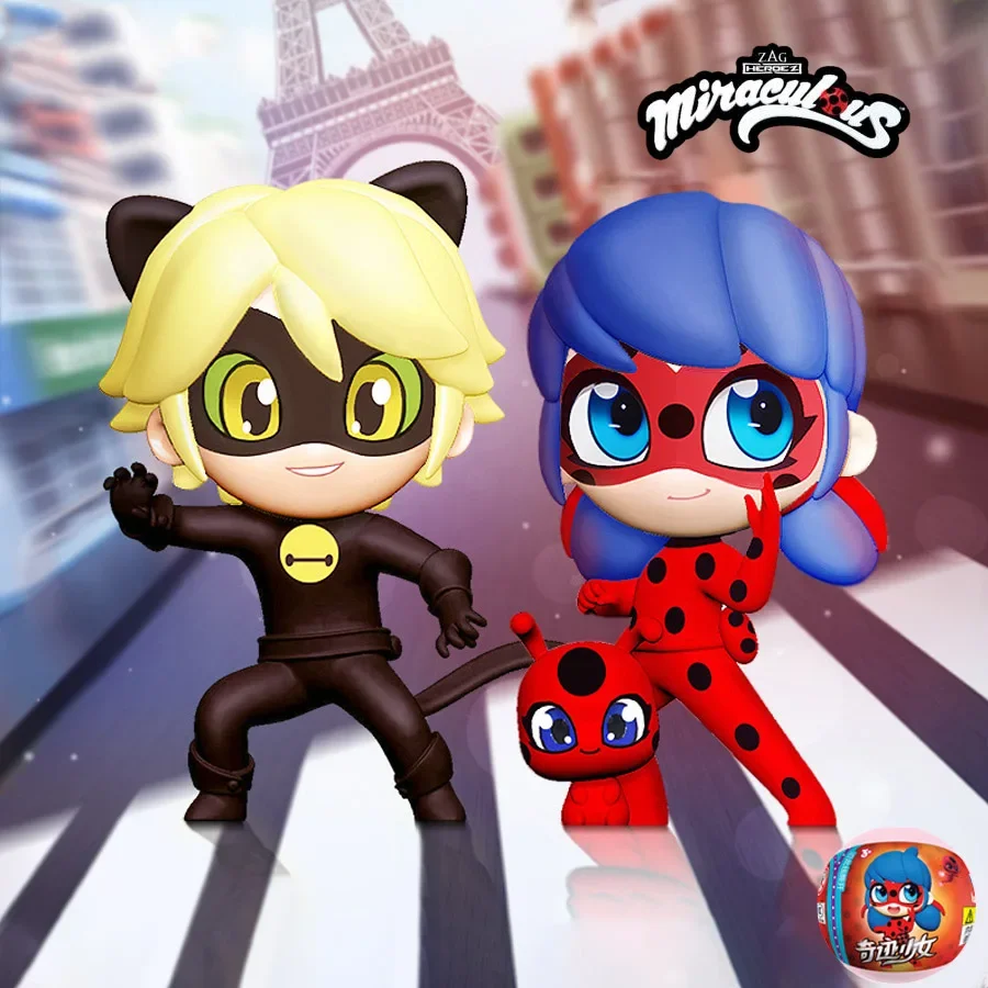 Miraculous Ladybug Cat Noir Anime Figures Queen Bee Rena Rouge Marinette Cute Dolls Ornaments Blind Box Ornaments Kids Gifts