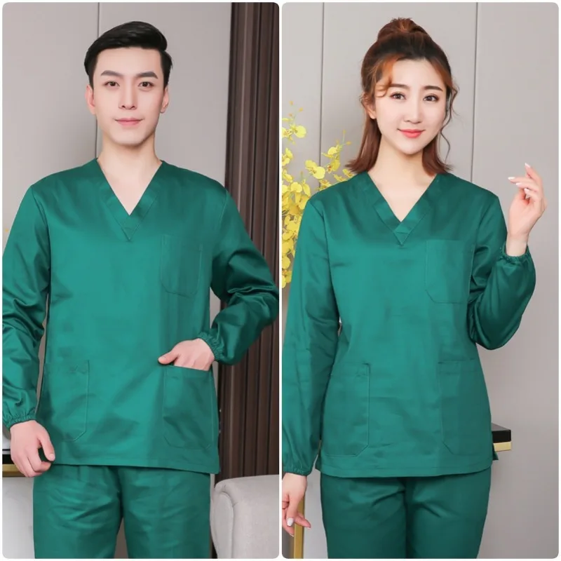 فساتين لغسيل اليدين بأكمام قصيرة للممرضات والرجال ، طقم تنظيف اليدين ، مقشر الفم ، غرفة العمليات ، مقشر الطبيب