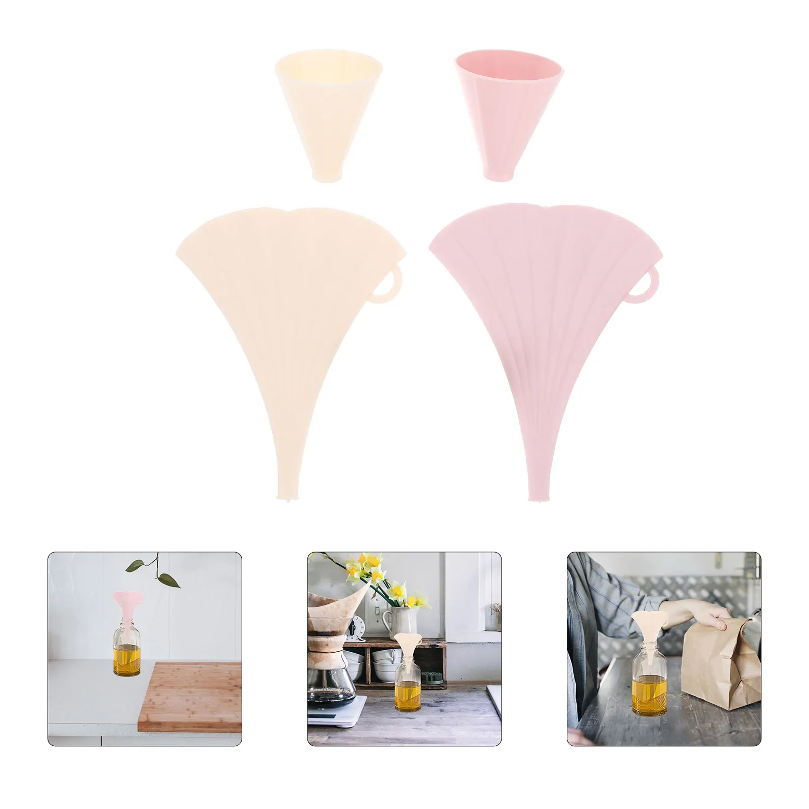 

10Pcs Multifunctional Collapsible Funnels Kitchen Tool Stable Support Mini Small Diameter Foldable Funnel Set for Precise Bottle
