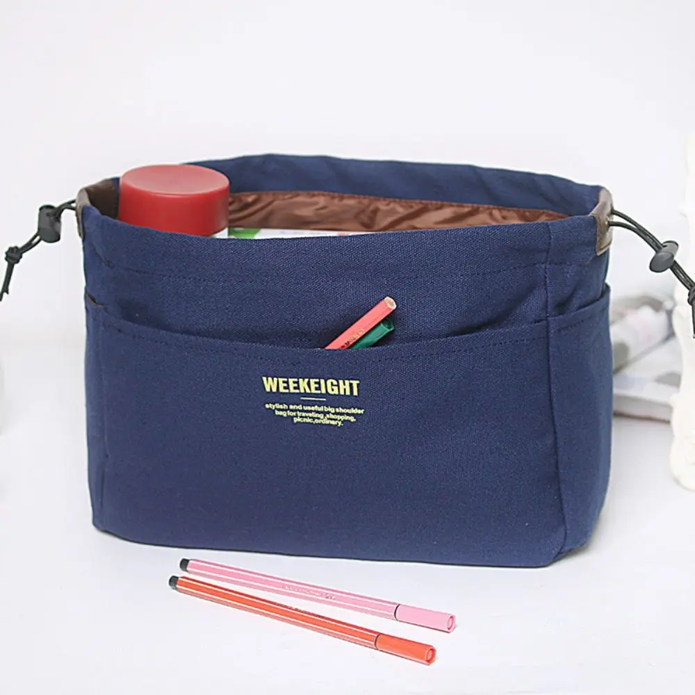 حقيبة التخزين قماش حقيبة التخزين النثرية متعددة الوظائف متعددة جيب حقيبة يد إدراج المحمولة قابل للتعديل ماكياج حمل الحقيبة في الهواء الطلق