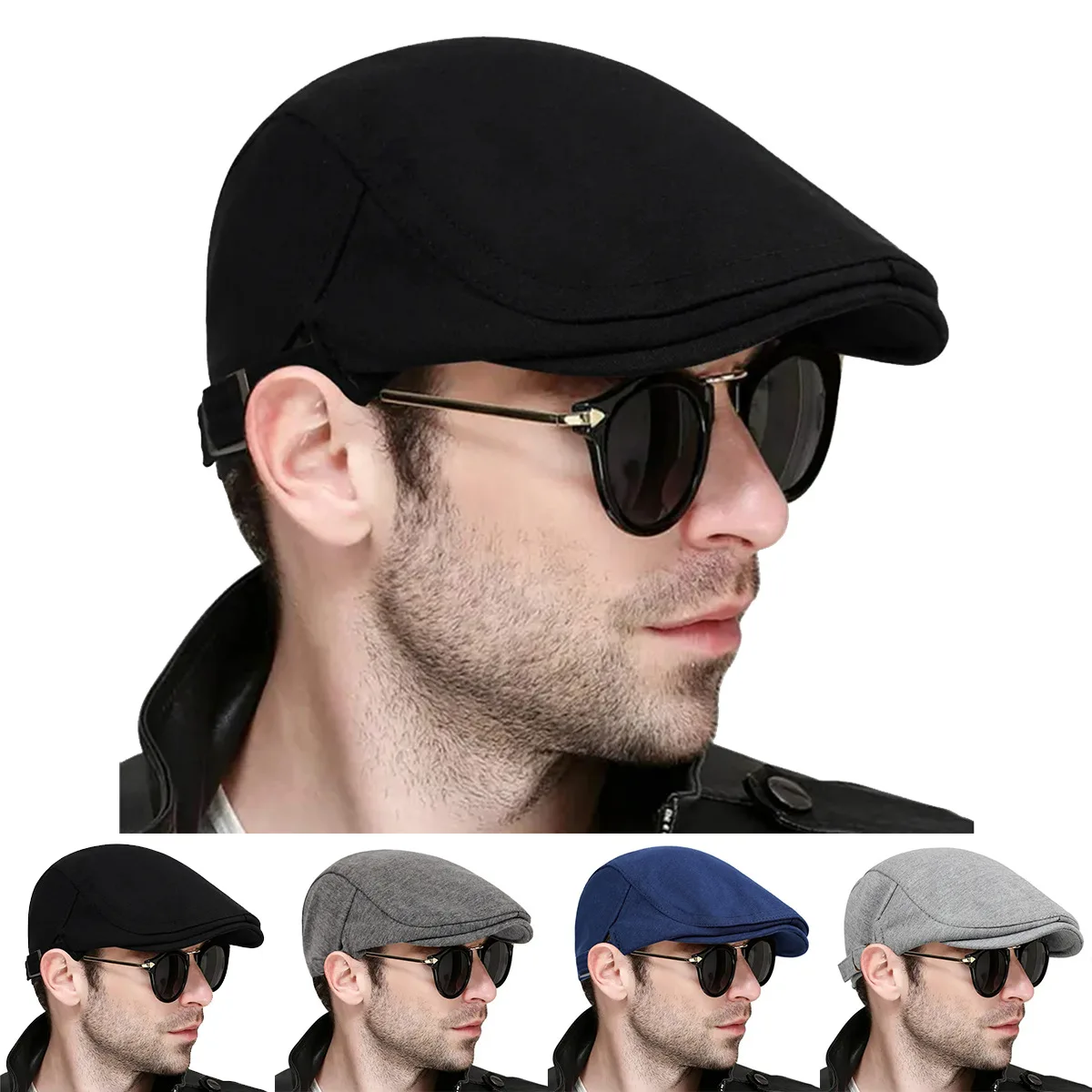 Neue Modische Einfarbige Baskenmütze für Damen und Herren, Warme Vielseitige Mütze für Frühling und Herbst, Baumwoll-Baskenmützen, Hip-Hop-Hüte, Casquette Gorras Bone