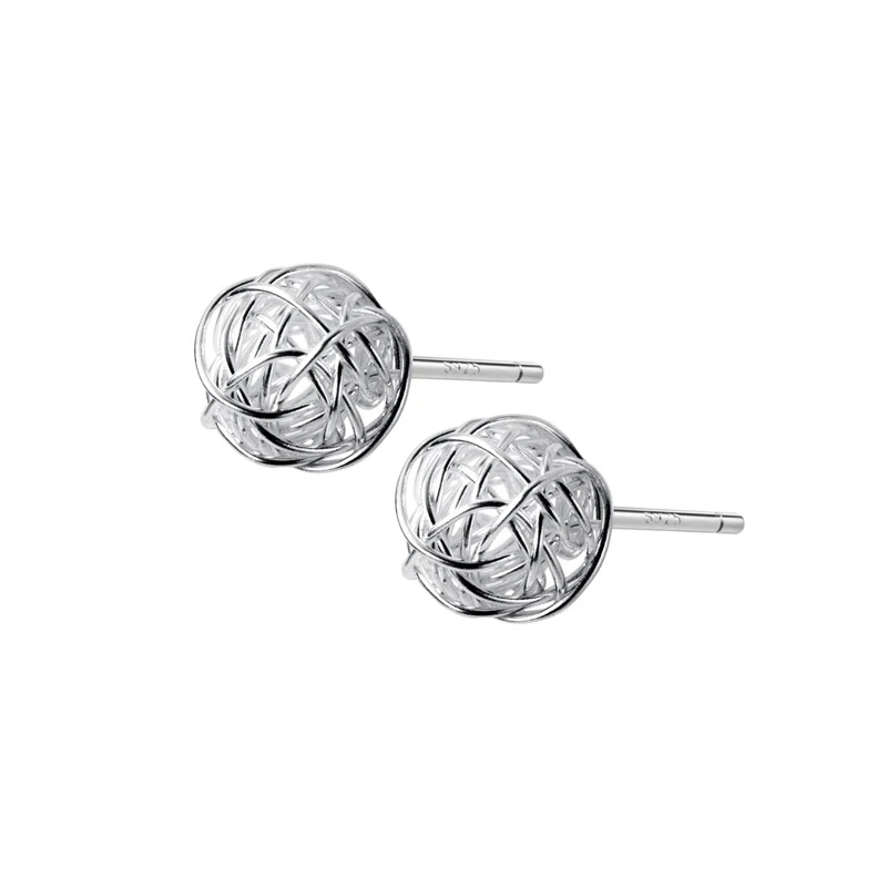 Modian Hot Sale Round Clew Line Stud Earrings 925 Sterling Silver Charm Simple Jewelry Female & Women Gift Brincos