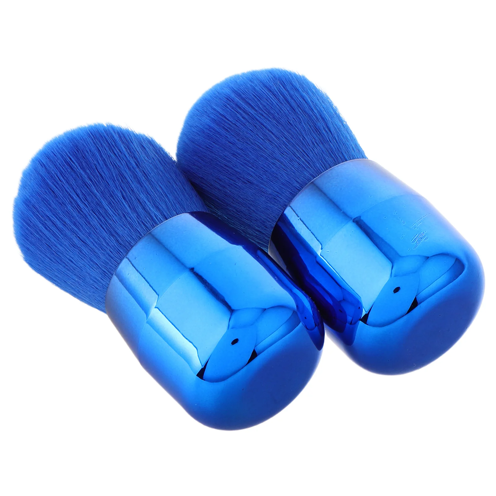 2本のメイクブラシ プロフェッショナルフェイスブラシセット パウダーとブラッシュ用 マッシュルームヘッド ソフトで密な毛 コンパクトで旅行に便利
