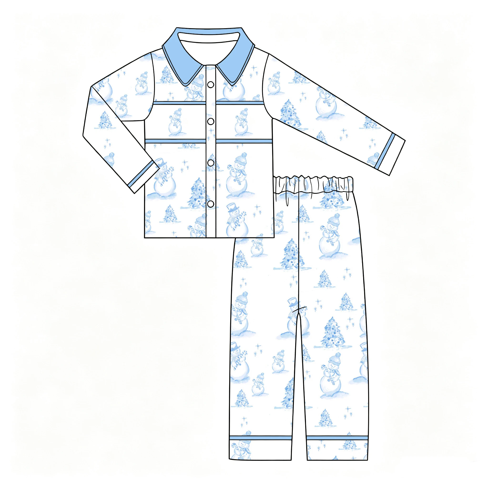 Thanksgiving Turkey and Pumpkin Blue Stripe Print Boys and Girls Long Sleeve Pants Boutique Set and Romper view 5