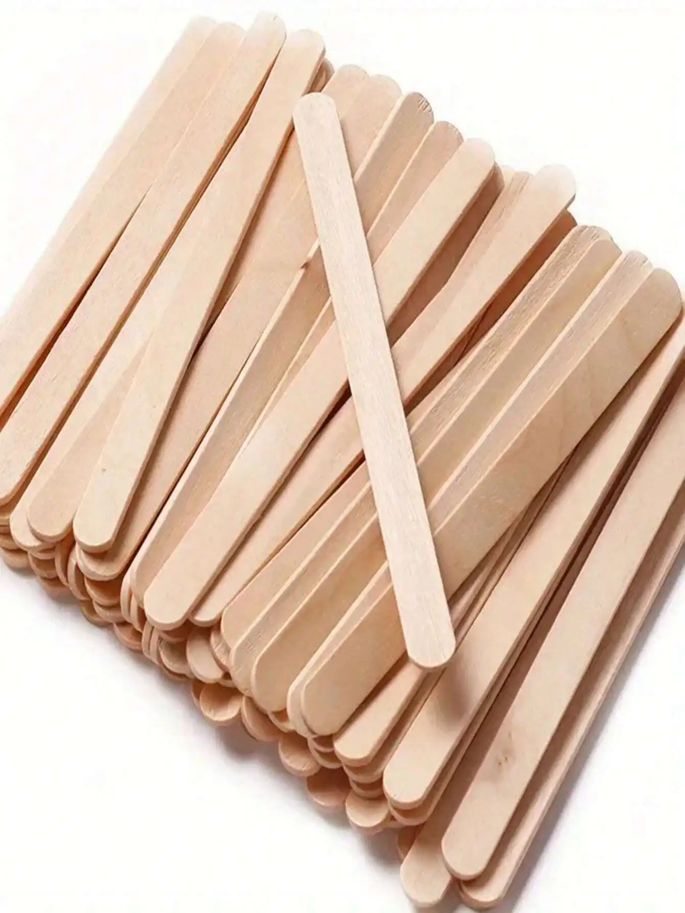 

50pcs Craft Stick Ice Cream Stick Popsicle Stick 4.5 Inches Length Natural Wood DIY Craft, Waxing, Ice Cream Stick, Tongue Depr