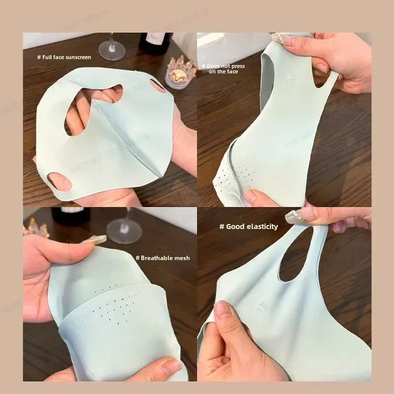 Women Full Face UV Protection Mask 3D Ice Silk Sunscreen Breathable Lightweight Summer Outdoor Sports Comfort Fit mask for men image 4