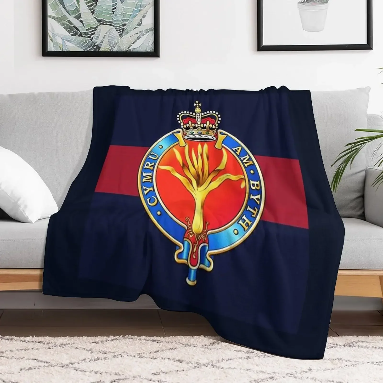 Welsh Guards Cap Badge Throw Blanket Loose Winter beds Blankets