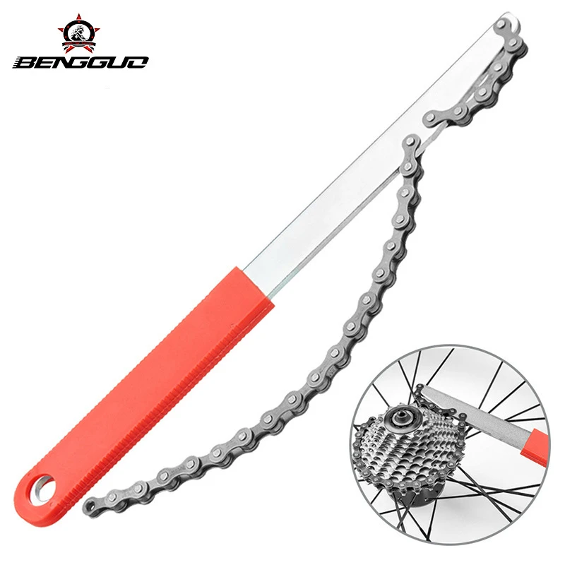 

Bicycle Flywheel Sprocket Remover Tool With Chain Whip Long Handle MTB Cassette Sprocket Removal Wrench Bike Repair Tools