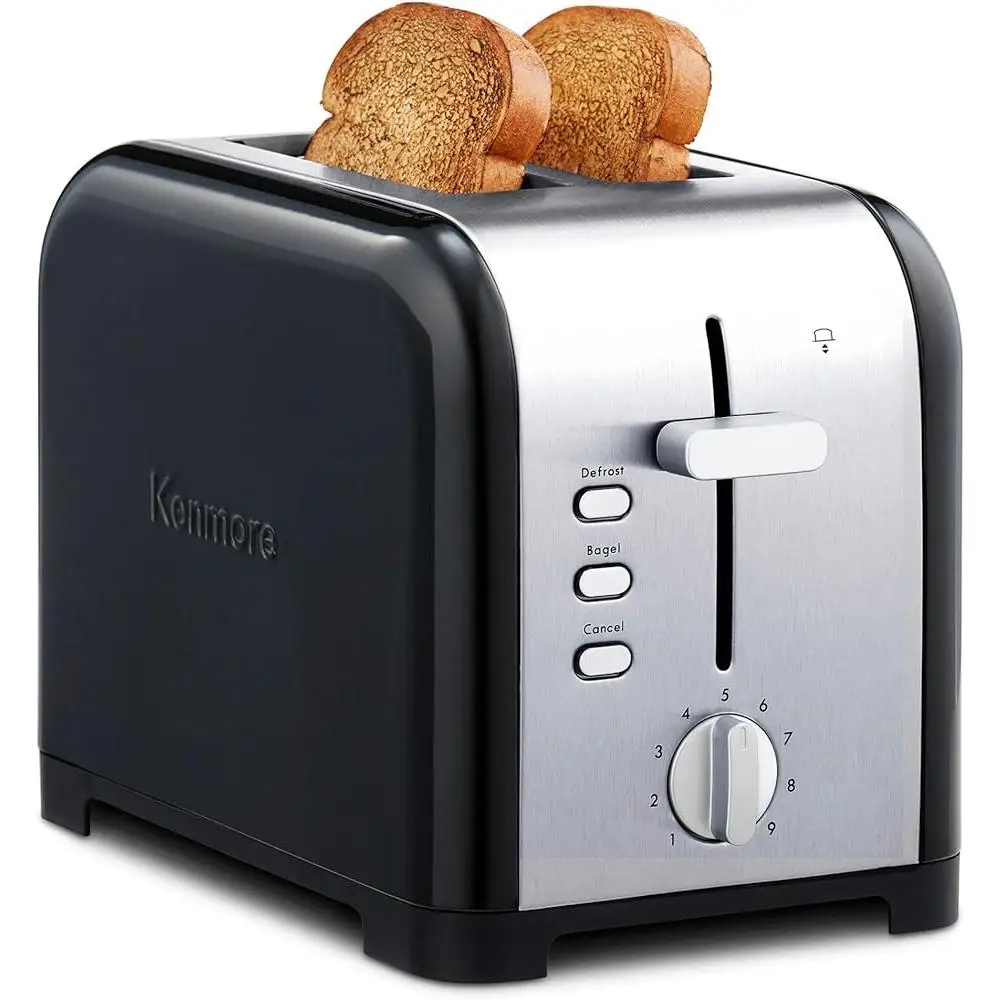 2 Slice Toaster Extra Wide Slots Defrost Function Adjustable Browning 9 Shade Settings User Friendly Compact Kitchen Appliance