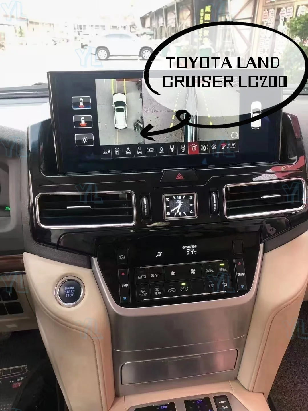 LLY Car Radio For TOYOTA LAND CRUISER LC200 2016-2020 Upgrade Screen Multimedia Player GPS Naviga Wireless Carplay Auto Stereo