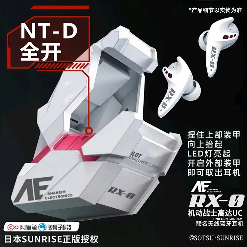 

Dmooster Gundam Unicorn RX-0 Gamer Earbuds LED Bluetooth Wireless Gaming Earphones HIFI ANC Noise Reduction 45ms Low Delay Gifts