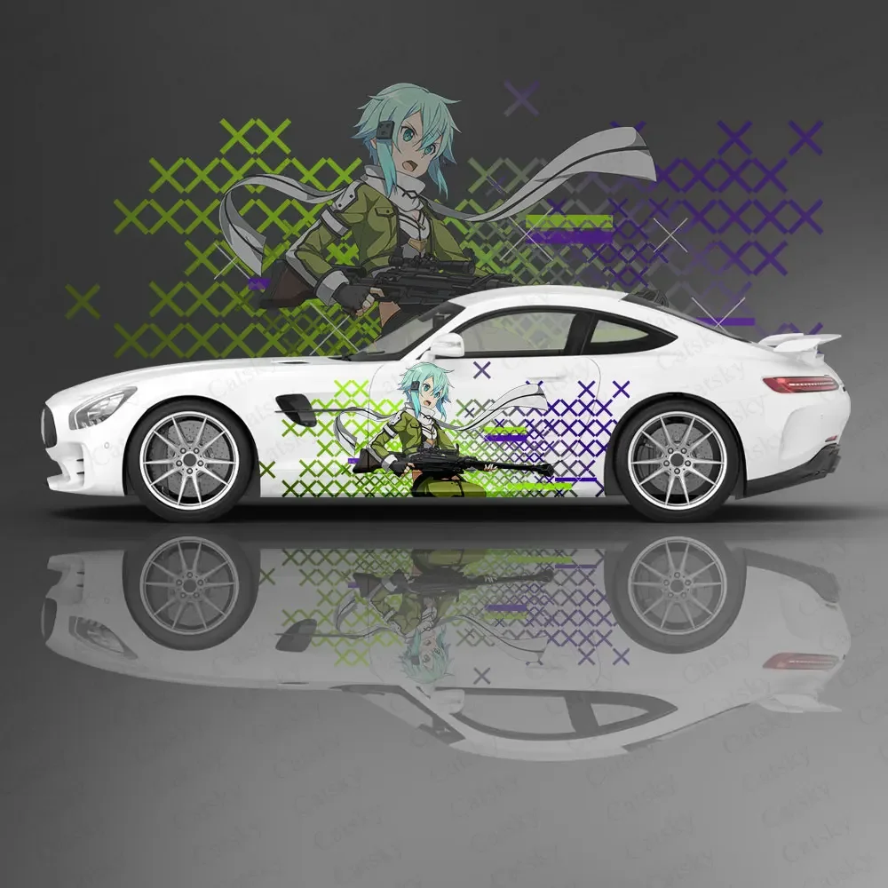 

Anime Sinon-Sword Art Online Car Sticker Decal Hood Door Body Vinyl Sticker Graphic Wrap New Car Sticker Decoration Accessories