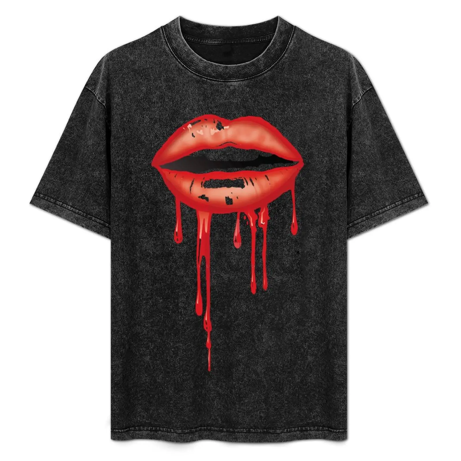 

Red Dripping Lips T-Shirt cute tops tees man t shirt Men's clothing