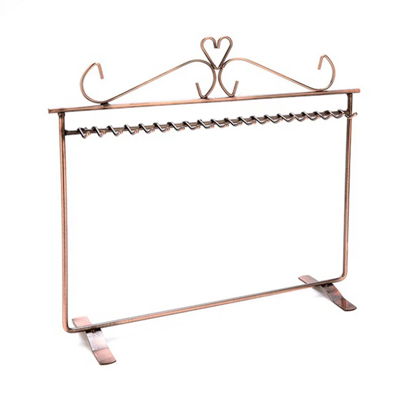 Vintage Heart Jewelry Hanger Necklace Earring Metal Rack Display Stand Holder Necklace Display Rack Pendant Stand Bronze