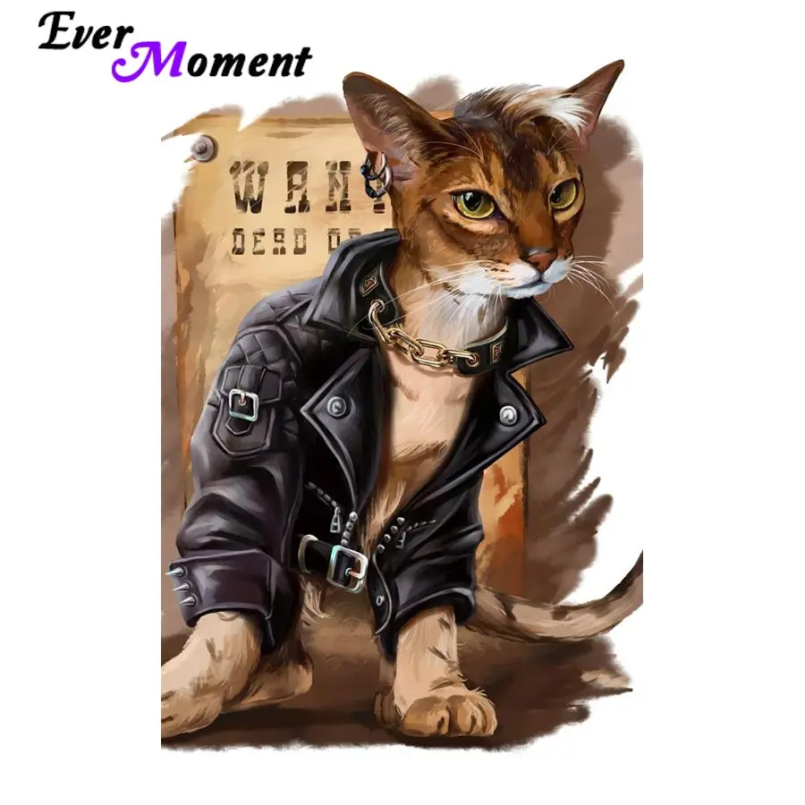 

Ever Moment DIY 5D алмазная живопись вышивка крестиком Cool Wanted Cat Алмазная вышивка полная квадратная круглая дрель художественное ремесло ASF829