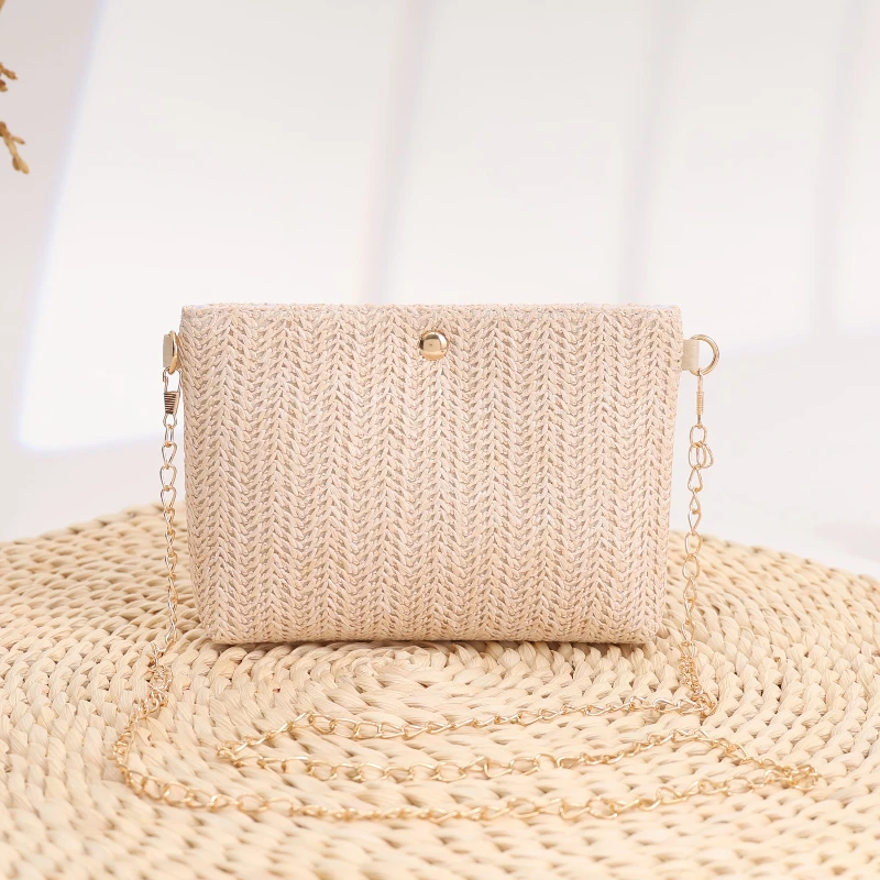 

Простая и модная женская сумка через плечо в стиле ретро, тканая магнитная складная женская сумка через плечо, повседневная французская универсальная сумка