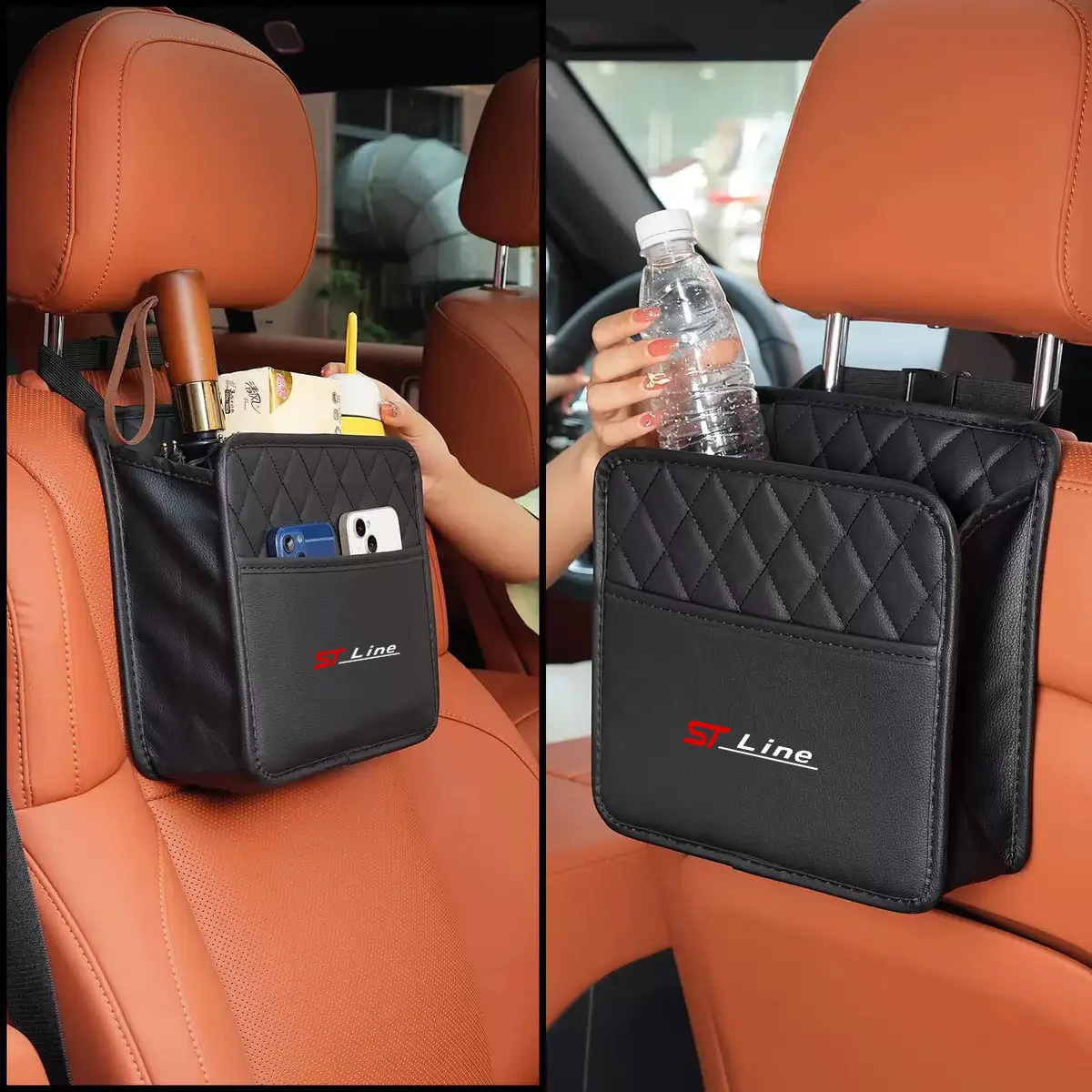Car Storage Bag Hanging Seat Back Tissue Water Cup for Ford ST-line Focus 2 3 Mondeo Ecosport Kuga Mk4 Fiesta Mk3  Accessories - view 2