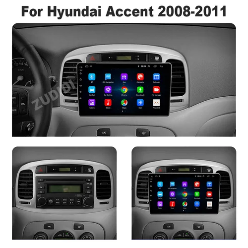 Imagen 2 del producto Radio de coche Android 16 para Hyundai Accent 2008 2009 2010 2011 reproductor de vídeo Multimedia estéreo automático navegación GPS Bluetooth Carplay