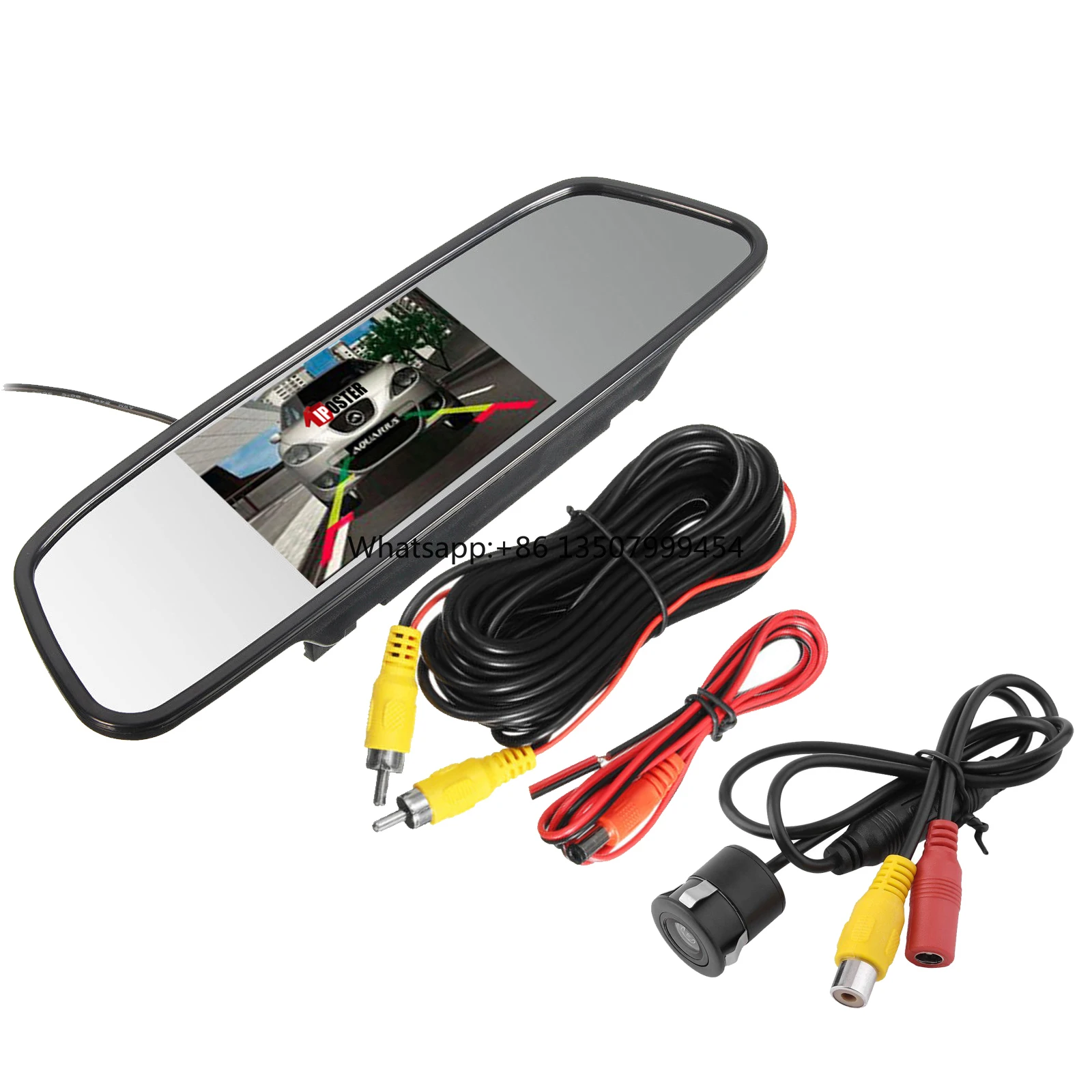 

IPoster 5" Reverse Mirror Monitor Mini Night Vision Flush Mount Car Rear View Camera