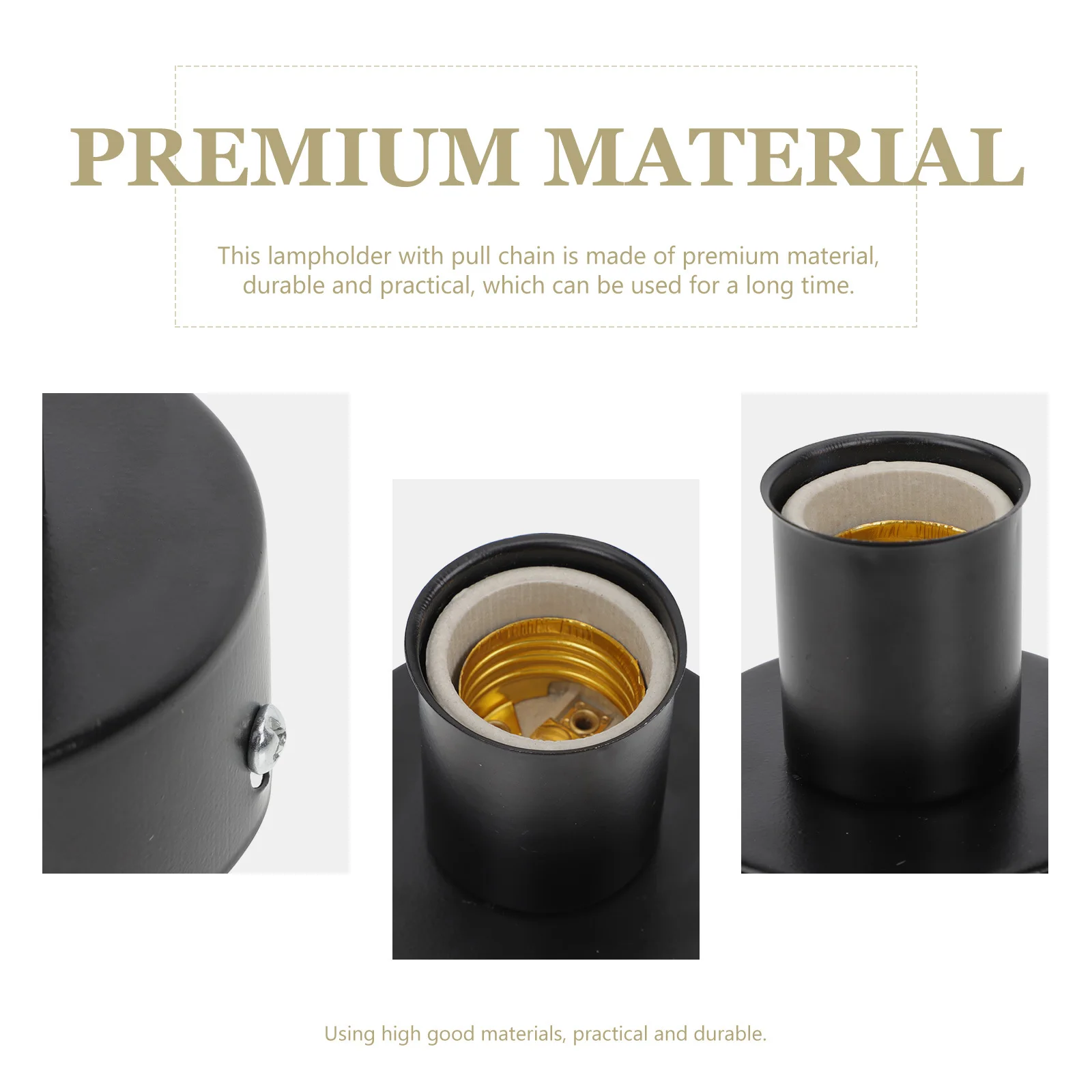 

1Set Stylish Pull Chain Lampholder Durable Lamp Base for Home Decoration Pull Chain Lampholder Ceiling Light Accessory