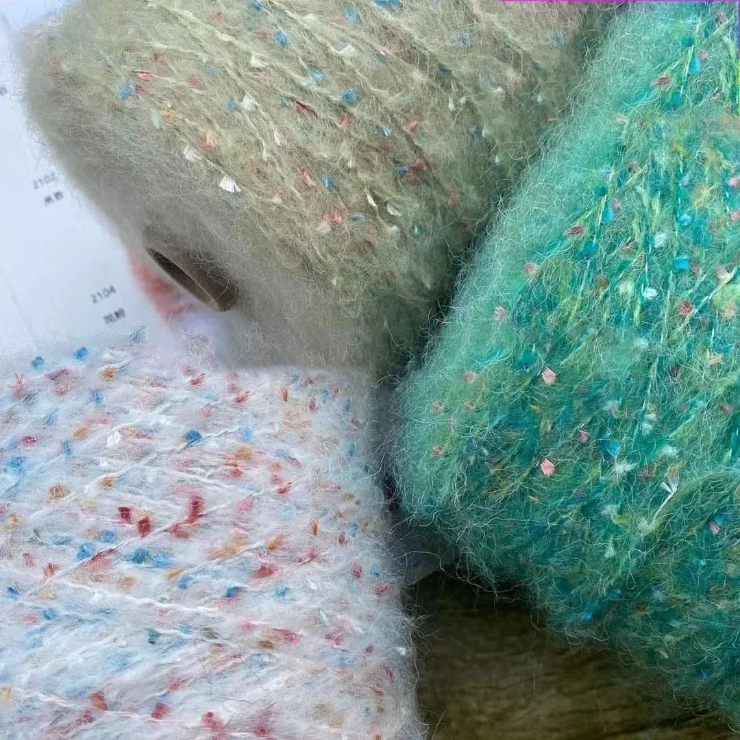 50g/Roll DIY Gypsophila Mohair Yarn Hand Knitting Wool Yarn Crocheted Thread Line Sewing Accessories Scarf Sweater Hat