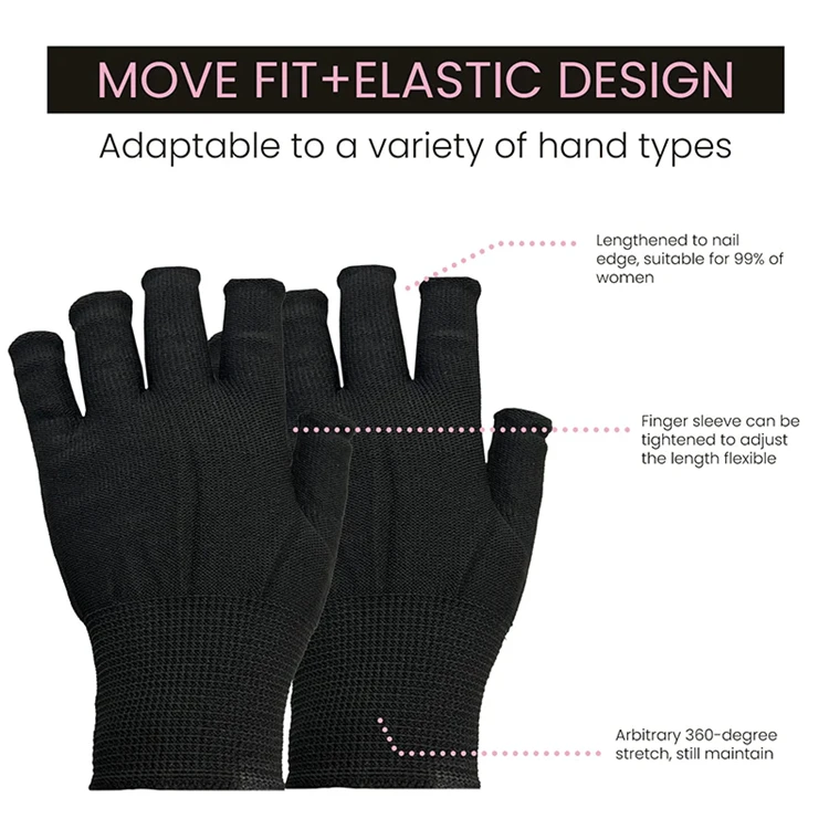 1 Paar schwarze, verschleißfeste Arbeitshandschuhe für Damen und Herren, gestricktes Nylon, atmungsaktiv, elastisch, Outdoor-Schutzhandschuhe – Detail 2