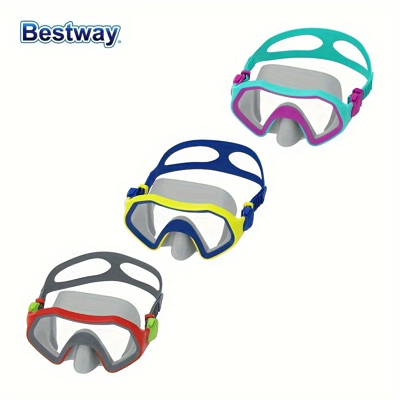 Bestway 22049 3 Colors Available, HD Panoramic Swimming Goggles, Glass Diving Goggles, Adult Swimming Goggles, Adjustable Silico