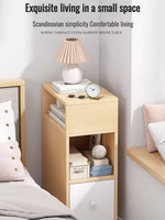 Ultra-narrow Bedside Table Modern Simple Side Table with Drawers Multifunctional Bedside Cabinet Household Mini Storage Desk
