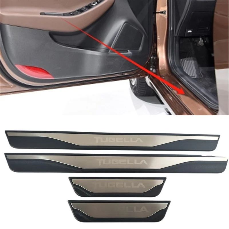 

4 шт./лот, АБС-пластик из нержавеющей стали, накладка на педаль порога для GEELY Tugella 2023 2024 2025, автомобильные аксессуары