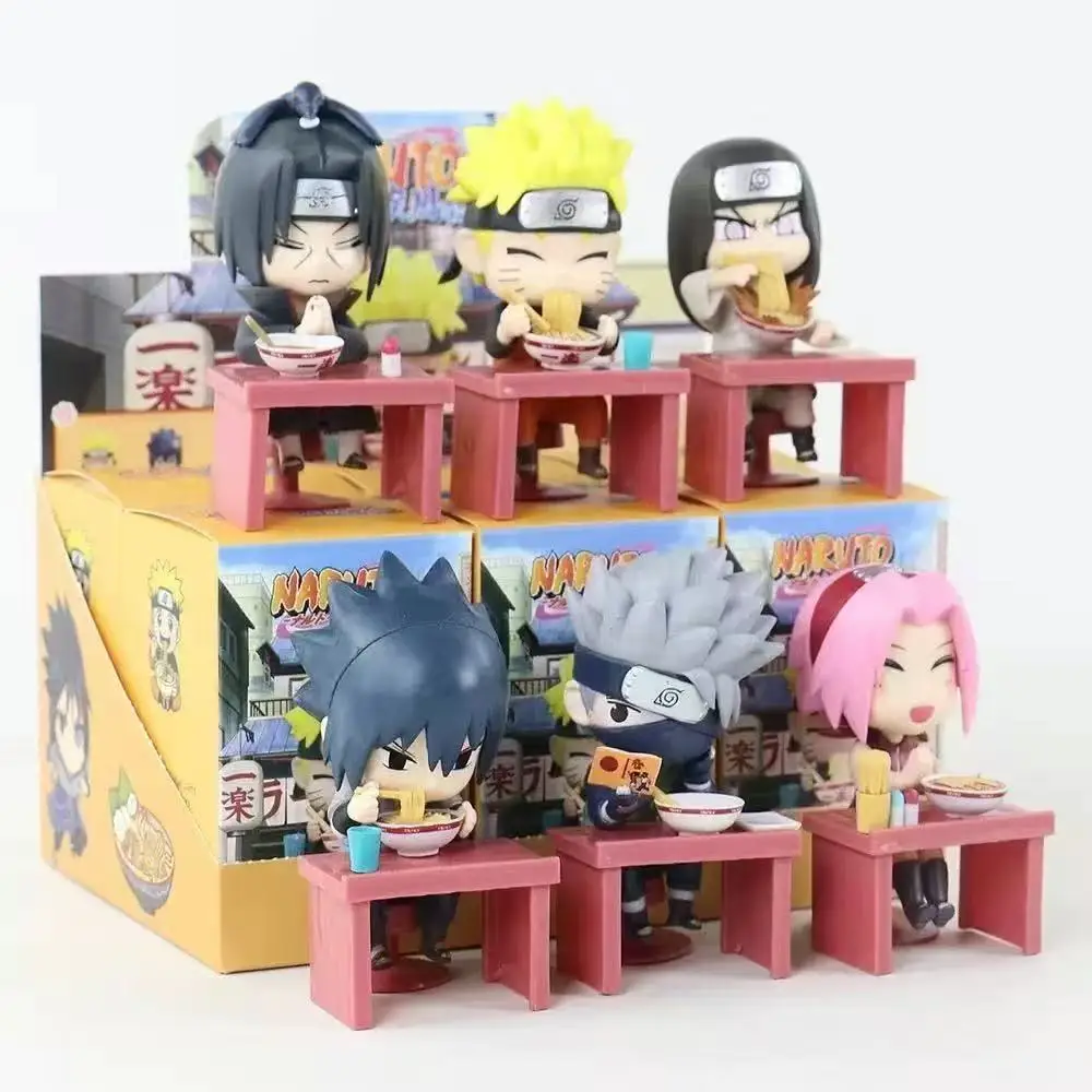 Nuevo y Original de Bandai: Naruto: Shippuden Serie Ramen - Caja Sorpresa con Figura de Anime, Modelo de Juguete, Adorno, Regalo Navideño de Sasuke