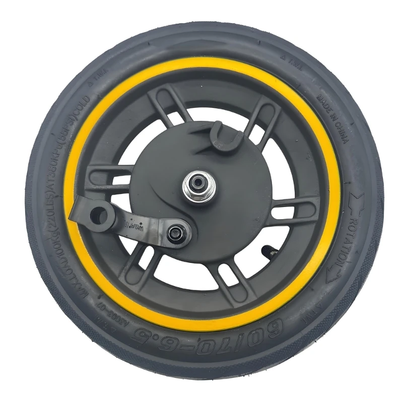 10 Inch Scooter Front Wheel Assembly for Daily Replacement Service, 60/70-6.5 Tire with Drum Brake Structure and 69HD