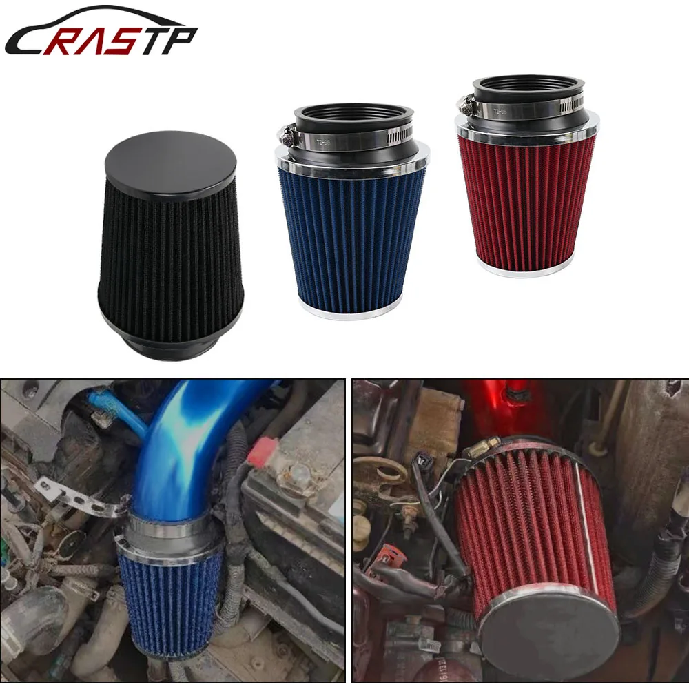 

Free Shipping 76MM Car Air Filter Sport Power Mesh Cone High Flow Car Cold Air Intake Filter Induction Kit Air Cleaner OFI077