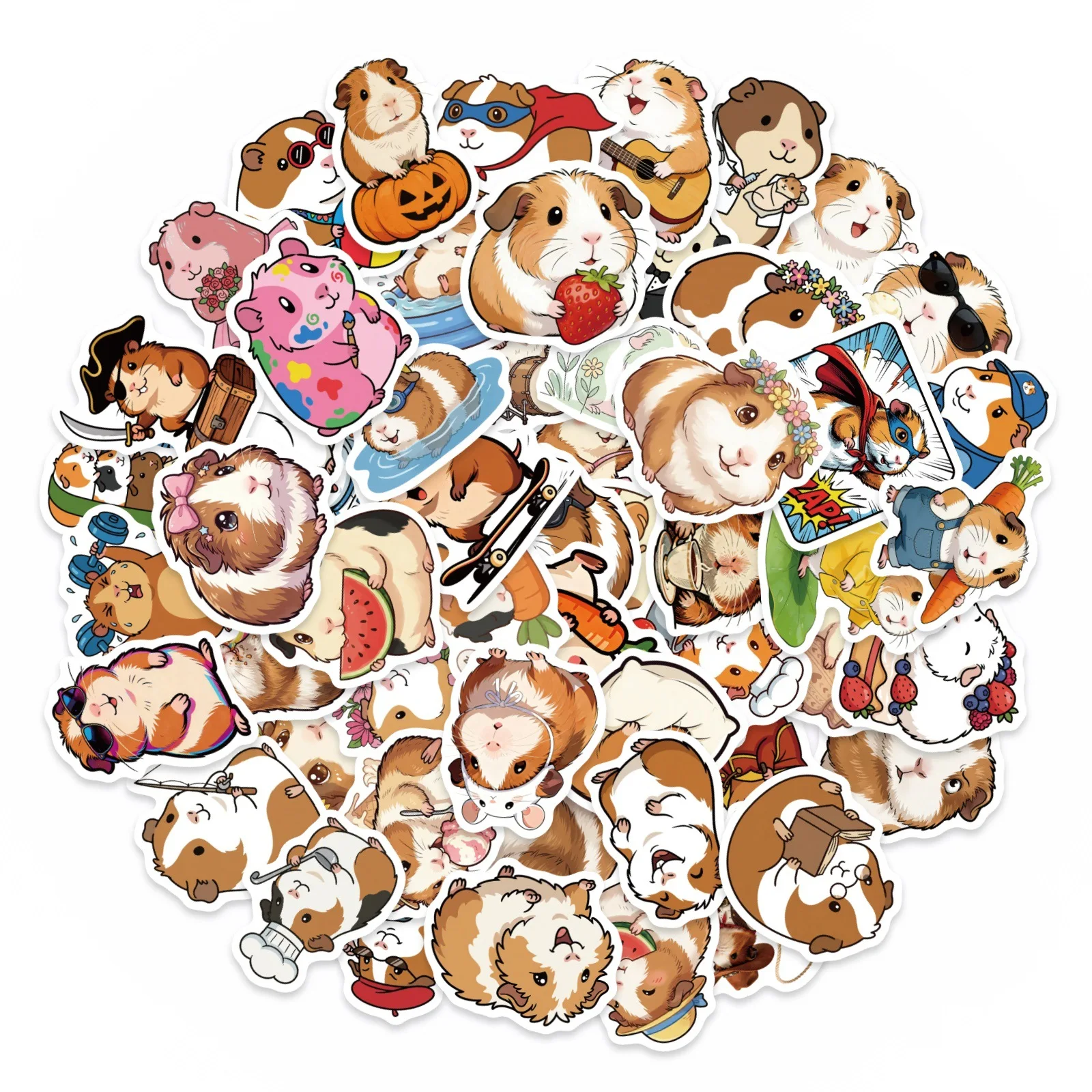 

Набор из 56 милых мультяшных стикеров с животными: милые мемы с морскими свинками, граффити, DIY-наклейки для холодильника, ноутбука, гитары, автомобиля, велосипеда, скейтборда