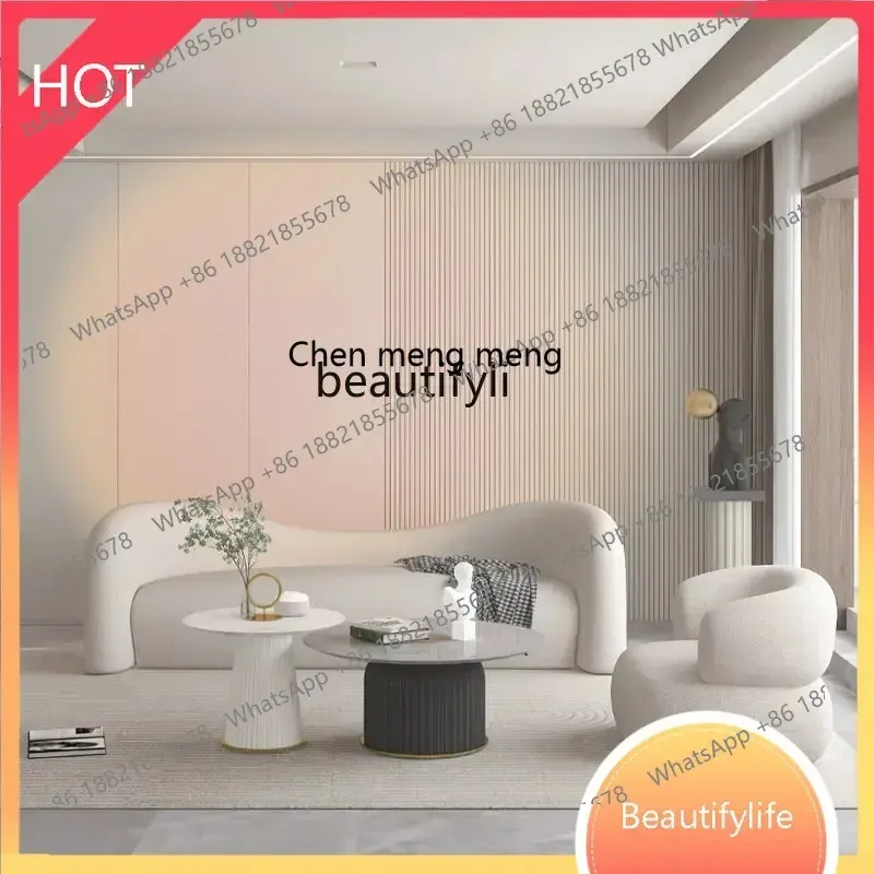 

new Nordic Faux Leather Double Sofa Light Luxury Curved Sofa Special-Shaped Creative Leisure Sofa for Multi-User ss 8617