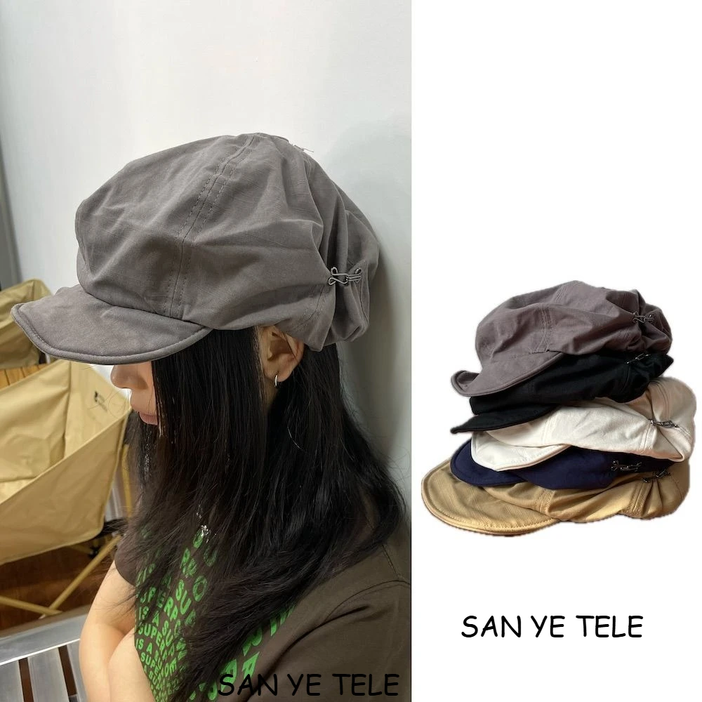 

Летняя уличная универсальная шляпа с боковыми пуговицами для мальчиков и девочек, кепки газетчика в стиле ретро, восьмиугольные шапки, большие корейские японские повседневные береты