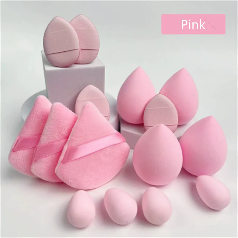 Druppelvormige make-upsponsset in effen kleur in aquarelstijl met uitgesneden pads Beauty Blender Kit voor toepassing