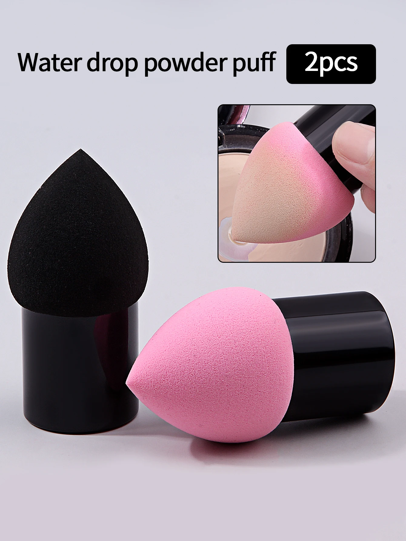 2pcs Mushroom Brush Water Drop Makeup Egg Makeup Sponge Powder Puff Delicate Non Powder Makeup Egg Wet and Dry Dual Use