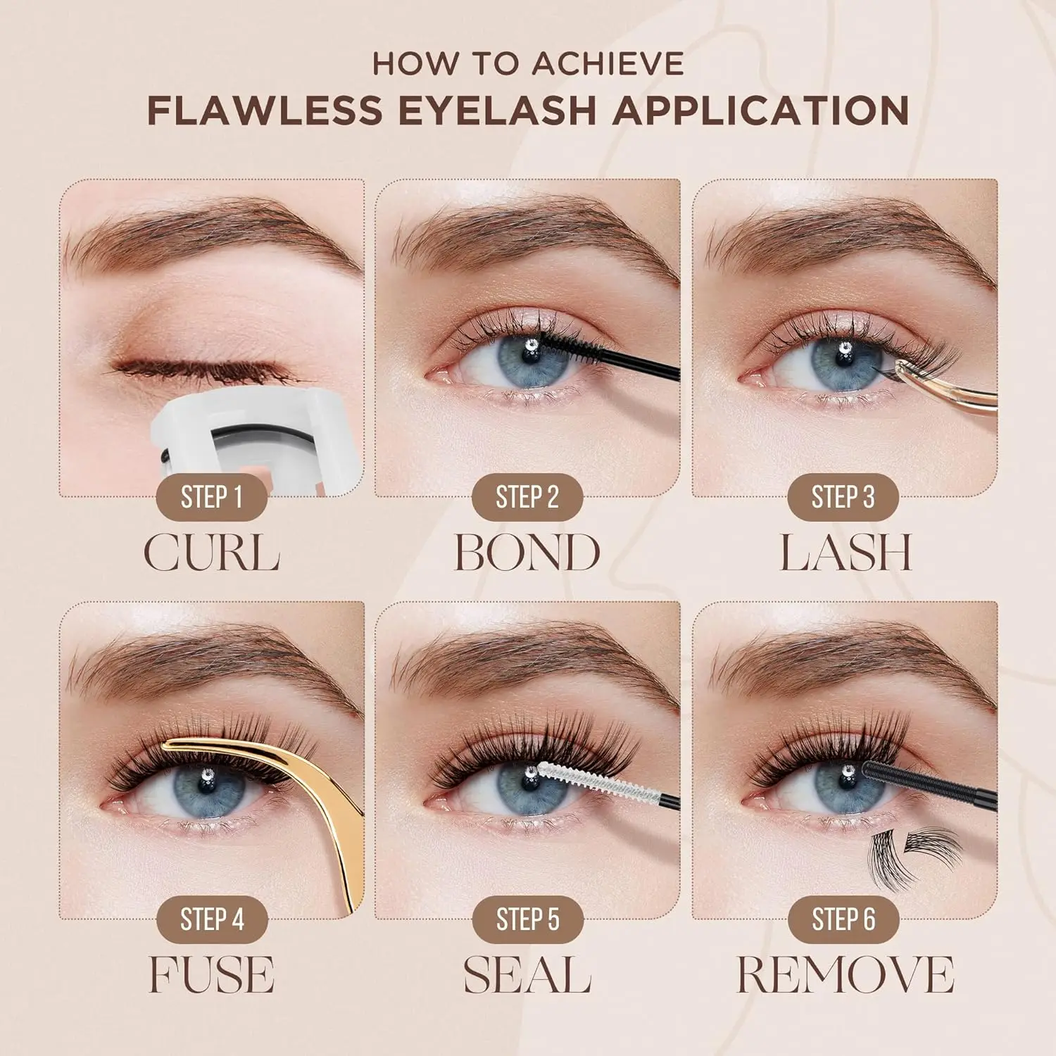 LASHVIEW DIY Eyelash Extension Kit 8-16mm 3D Effect Soft Lightweight Clusters with bond&lock and remover lower irritation