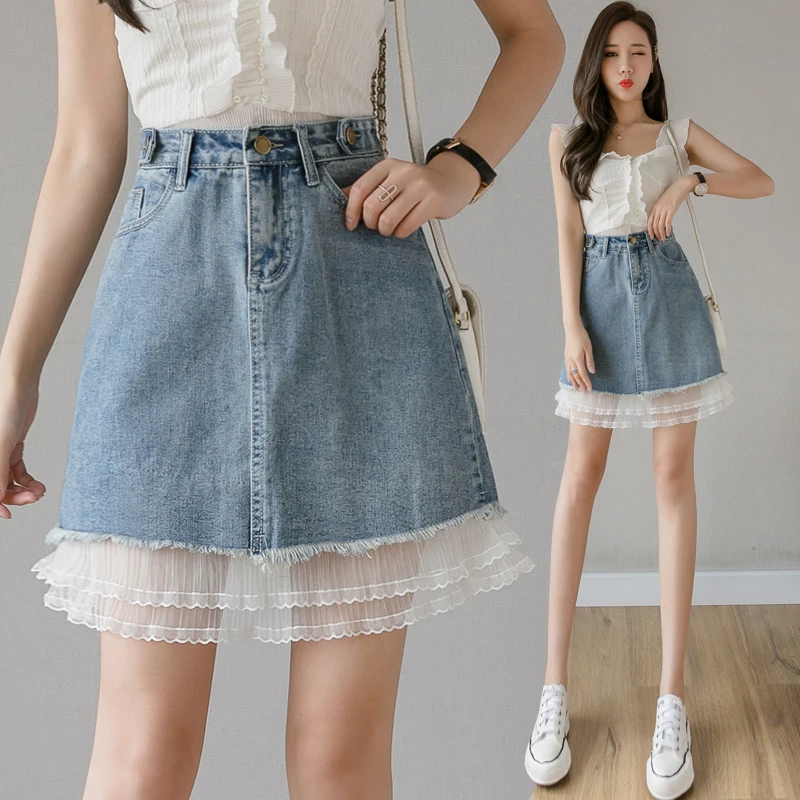 2023 primavera verão outono nova moda casual sexy mulher mini saia feminino ol denim saia bpy6553