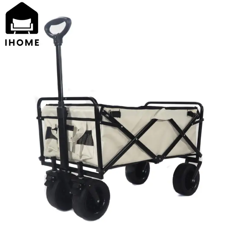 IHOME Outdoor Gathering Folding Camp Car Camping Picnic Trailer Multi-function Trolley Pull Goods Business Folding Car New 2024