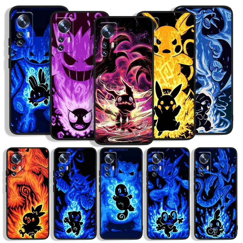 

Pokemon Pikachu Cool Phone Case For Xiao Mi 12X 12 11T 11i 11 10T 10S 10 9T 9 SE Lite Pro Ultra Note 10 Black Cover